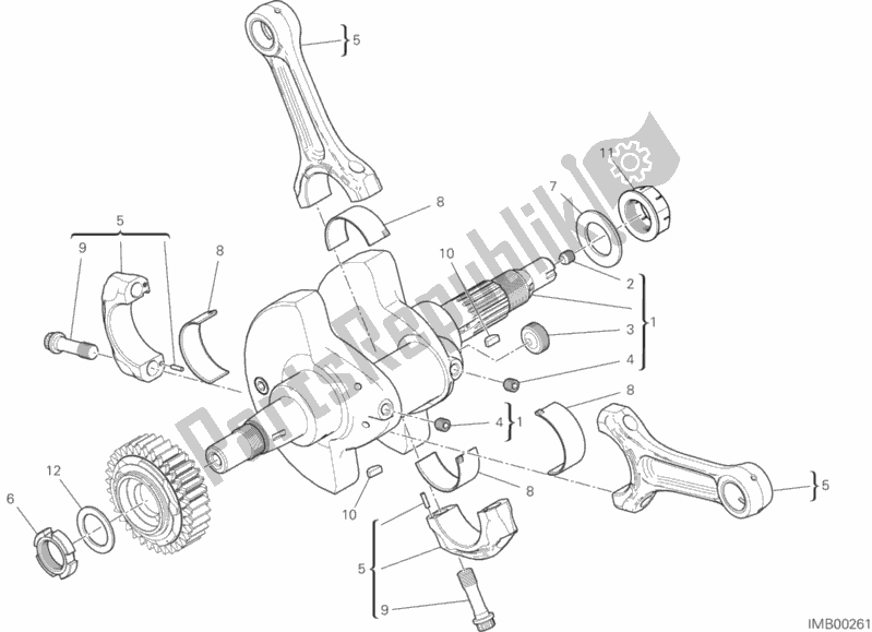 All parts for the Connecting Rods of the Ducati Supersport Thailand 950 2020